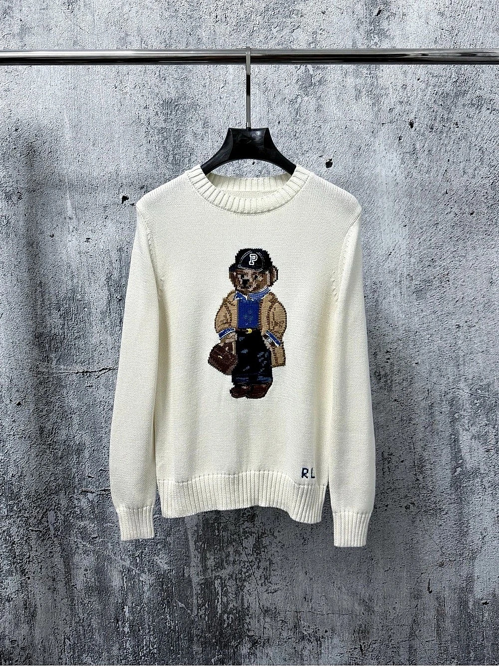 Ralph Lauren Polo Bear Crewneck Sweater in Cream Like New